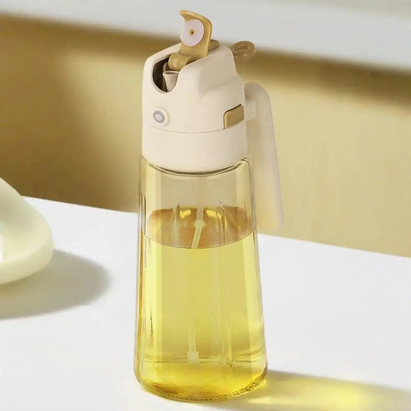 Glass Oil Dispenser Bottle with Flip Cap and Handle 680ml