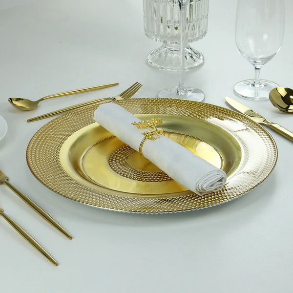 13 Inch Gold Glass Charger Plate