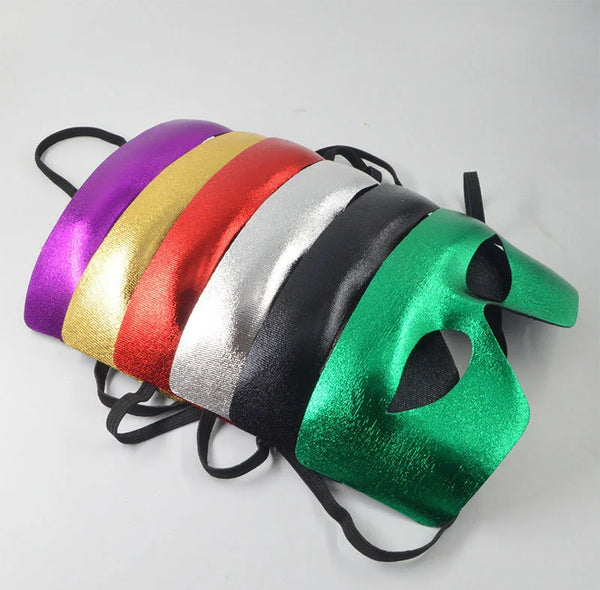 Luxury Venetian Masquerade Party Mask in various colors including green, black, silver, red, gold, purple for themed events.
