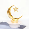 Gold Ramadan countdown calendar featuring a crescent moon and star design, perfect for Ramadan home décor.