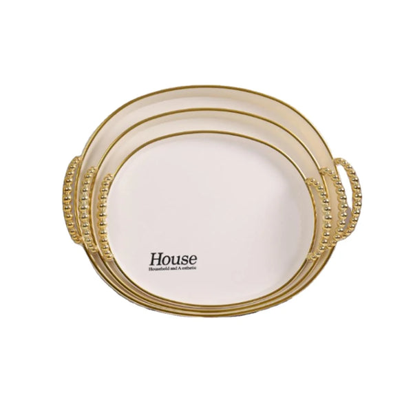 3-Piece Oval Plastic Snack Plate Set