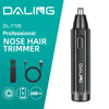 Professional Nose & Ear Hair Trimmer in sleek black design with USB charging and grooming accessories.