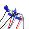 Heavy Duty 3 Pin H4 LED Ceramic Headlight Socket connections with black and red wires.