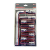 9-Piece Heavy Duty L-Handle Socket Set with various socket sizes and universal joint for mechanical repairs.