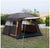 Large 6 Person Family Camping Tent set up in a grassy area with an awning for added shade.