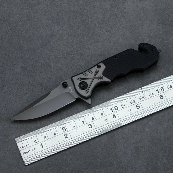 EDC Stainless Steel Pocket Knife with Belt Cutter