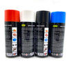 450ml Multi-Colour Car Spray Bottle in red, white, black, and blue with usage instructions on the back.