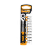 12-Piece Metric Ratchet and Socket Kit with ratchet handle and various socket sizes for automotive repairs.