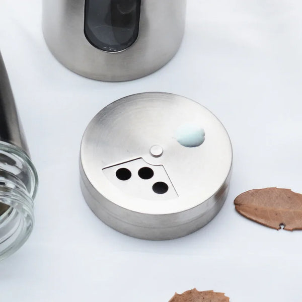Stainless Steel Glass Spice Jar and Salt Pepper Shaker