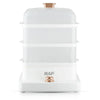 12L 3-Layer Electric Food Steamer with transparent layers and a modern design for efficient cooking.