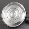 Bottom view of Stainless Steel Whistling Flat Bottom Kettle showcasing its sleek design and durable material.