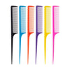 Professional Pointed Tail Hair Comb set in vibrant colors including black, blue, orange, purple, yellow, and pink.