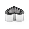3 Piece Stainless Steel Heart Shape Cookie Cutter Set featuring three heart-shaped cutters for baking.