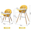Image showing dimensions of the Portable Baby Booster Seat Harness in vibrant yellow with a modern design.