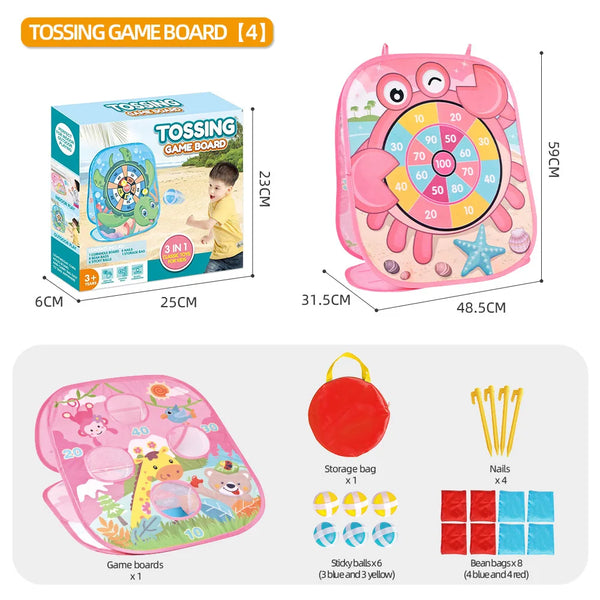 Beanbag Sticky Ball Multifunctional Target Throwing Toy with colorful design and accessories for fun family play.
