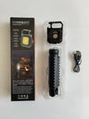 Portable COB LED Keychain Work Light with tripod, packaging and USB cable, ideal for hands-free illumination.