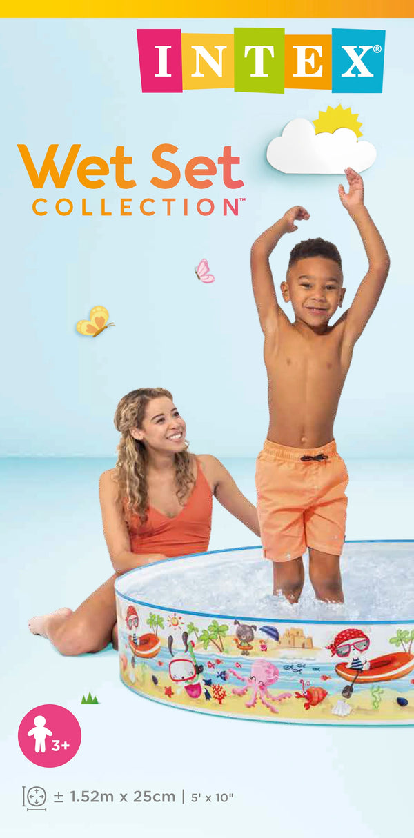 Tropical Fish Inflatable Swimming Pool Float with kids enjoying vibrant pool fun in water.