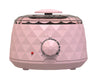 Electric 500cc Pro Wax Heater in pink color with control dial for professional hair removal.