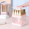 Cosmetic Organizer for Beauty Plastic Jewelry Storage with lipsticks displayed, featuring a sleek design and accessible compartments.