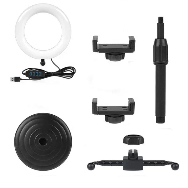 6 Inch LED Selfie Ring Light with Dual Phone Stand