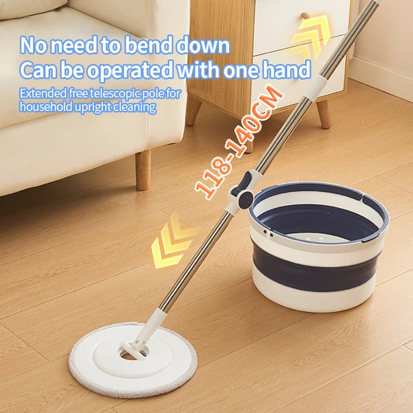 360 Rotating Steel Mop with Self Wringer Bucket