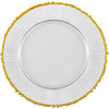 Gold Wavy Rim Glass Charger Plate