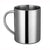 Double Wall Stainless Steel Camping Tumbler Travel Coffee Cups Set - Silver stainless steel mug with handle.