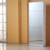 5 Tier Mirrored Shoe Cabinet with Flip Down Drawers showcased in a stylish entranceway.