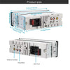 7-Color LED Single DIN Car MP3 Player with Bluetooth product size dimensions and connections overview