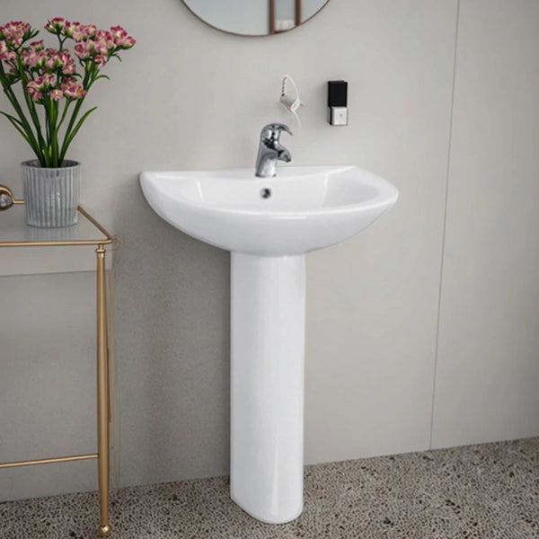 Free Standing Ceramic Pedestal Wash Basin