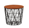 Modern MDF Veneer Dining Table featuring a sleek wood top and geometric metal base, perfect for contemporary dining spaces.