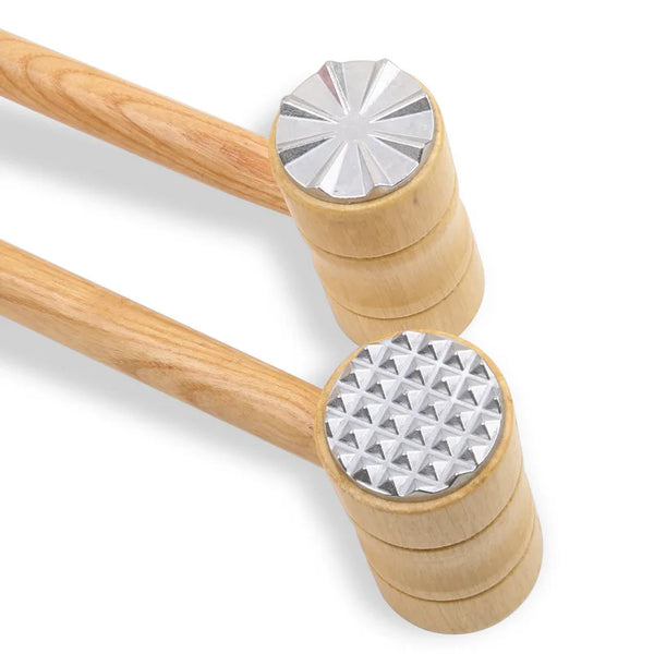 Dual-Sided Wooden Handle Meat Tenderizer