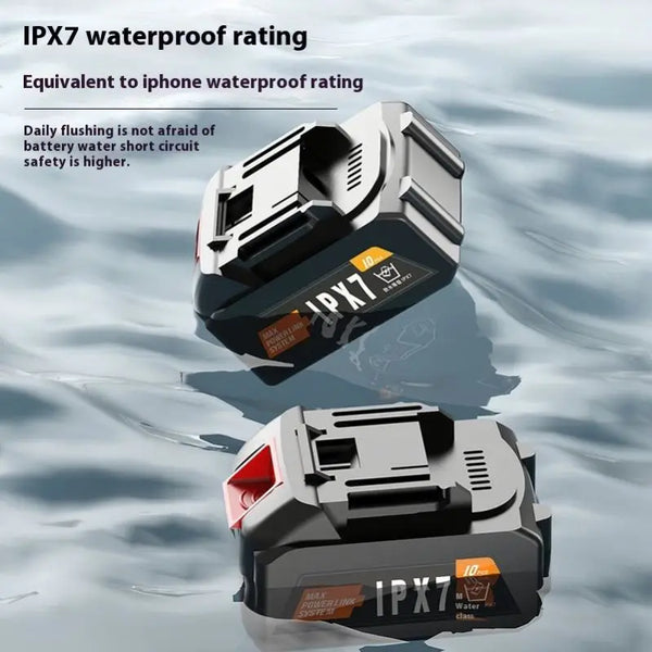 IPX7 waterproof rating for the Wireless Electric Water Gun for Snow Removal & Cleaning, ensuring high safety against water damage.