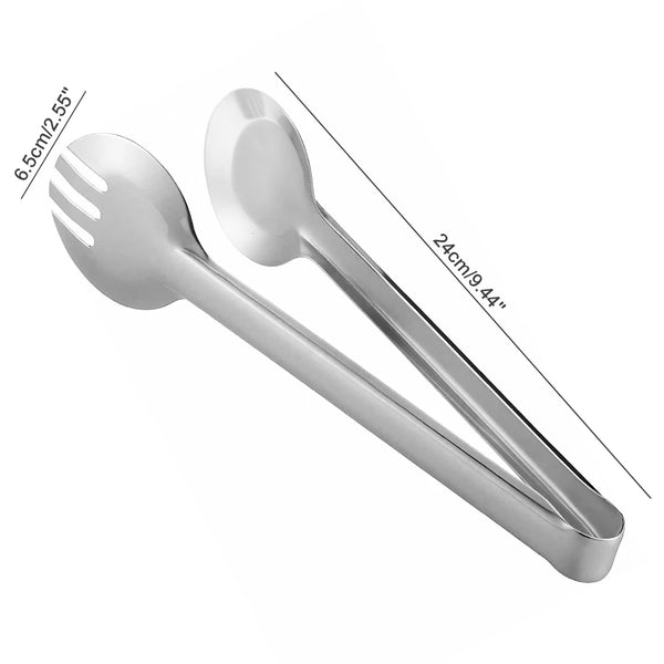 Stainless Steel Small Food Clip with measurements, featuring a durable design for easy food handling.