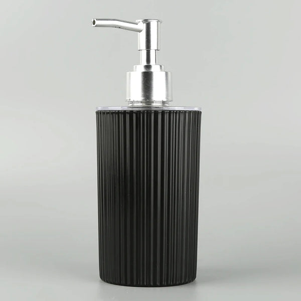 420ML Plastic Lotion Bottle Shampoo Gel Soap Dispenser in sleek black design with silver pump