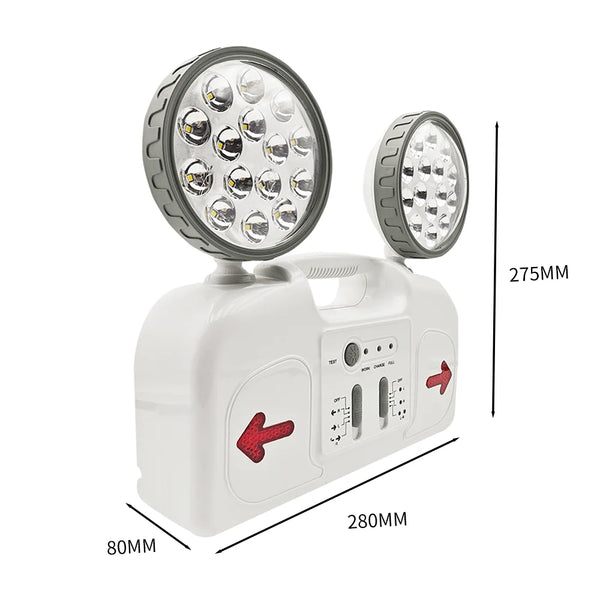 8 Hour Emergency LED Lights 10 W with two portable lights for versatile illumination in emergencies.
