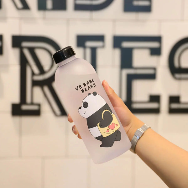 Frosted Bear Panda Water Bottle designed for kids, featuring a playful panda design for hydration on-the-go.