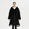 Oversized Sherpa Wearable Hoodie Blanket in black, featuring a cozy, plush design and oversized fit perfect for warmth.
