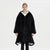 Oversized Sherpa Wearable Hoodie Blanket in black, featuring a cozy, plush design and oversized fit perfect for warmth.