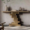 Contemporary Extra Long Faux Marble Console Table