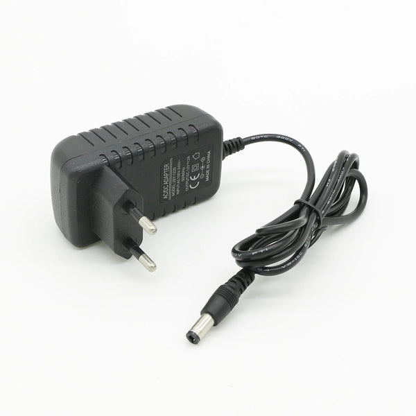 5V 2A DC Power Supply Adapter with black plug and power cord, designed for consistent electronic device charging.