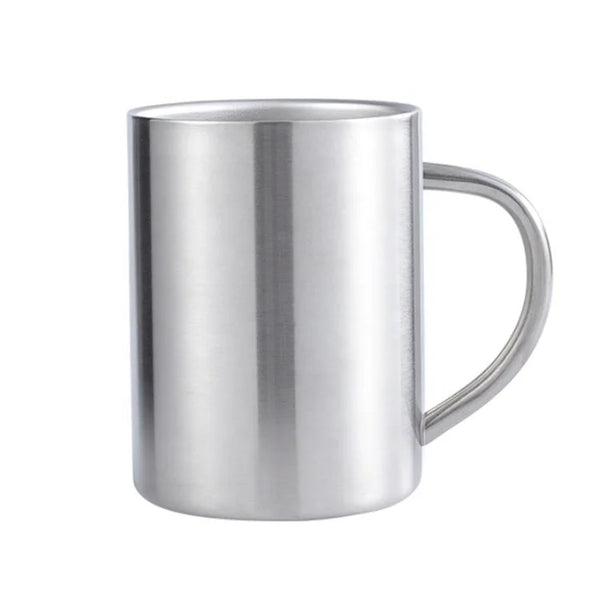 Double Wall Stainless Steel Camping Tumbler Travel Coffee Cups Set - sleek stainless steel mug design.