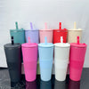 Variety of colorful 24oz Double Wall Plastic Bubble Tea Tumblers on display