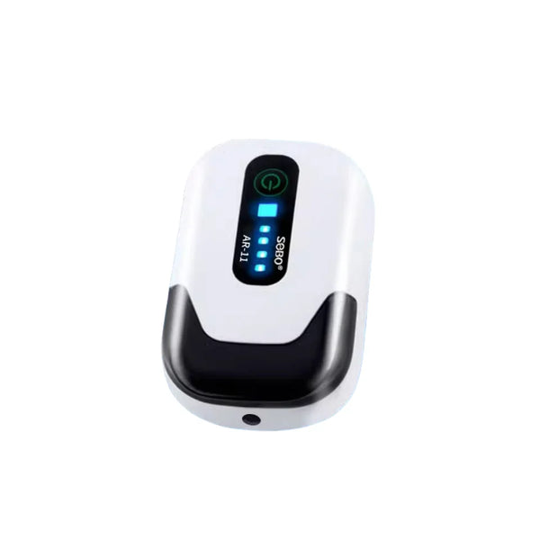 Portable Aquarium Oxygen Pump with LED indicators and compact design for healthier aquariums.