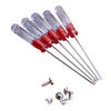 Crystal Magnetic Cross Word Screwdriver set with red handles, featuring small screws for home repairs.