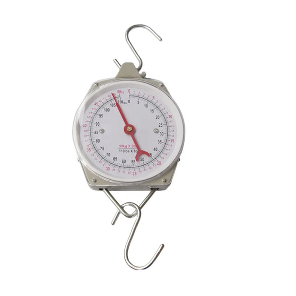 Precision Dial Hanging Scale showing accurate weight readings for luggage and parcels.