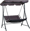 Swinging Hammock Garden Lounger with Roof featuring a stylish design and overhead shade for outdoor relaxation.