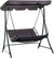 Swinging Hammock Garden Lounger with Roof featuring a stylish design and overhead shade for outdoor relaxation.