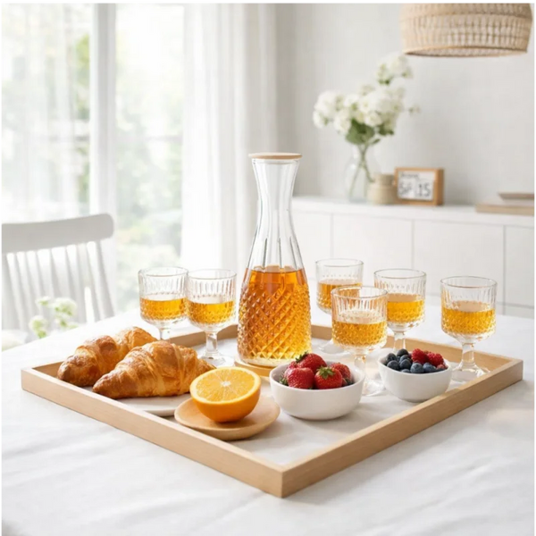 7-Piece Diamond Pattern Glass Water Set
