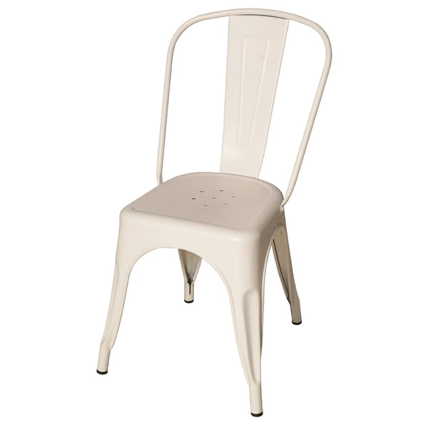 Modern Iron Dining Chair for Apartment Villa Garden Use in clean white design suitable for indoor and outdoor settings.